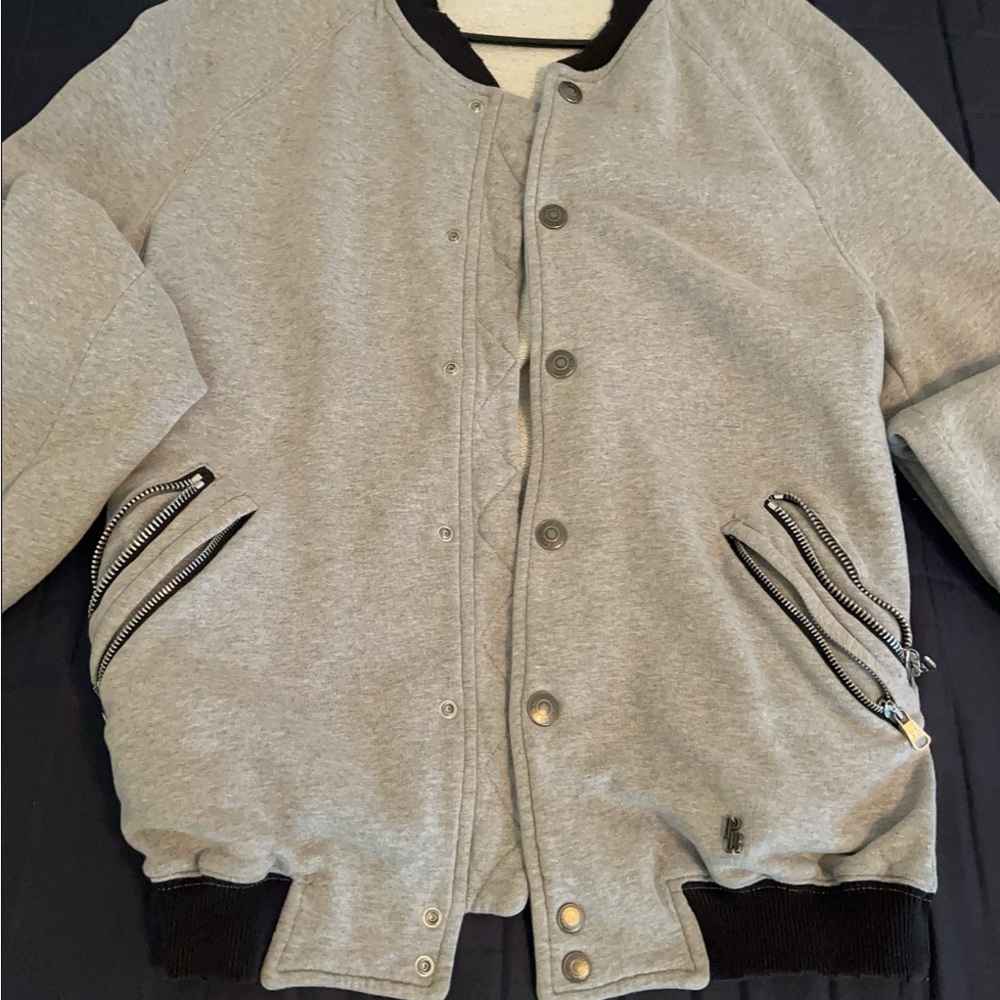 Pierre Balmain Gray Bomber Jacket